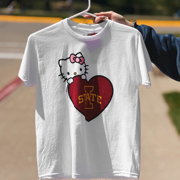 Blue 84 X Hello Kitty Youth Iowa State White Coralino Short Sleeve T-Shirt